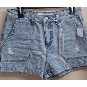 Women's Indigo Rein Size 11 Waist 29 Distressed Stone Washed Jean Shorts